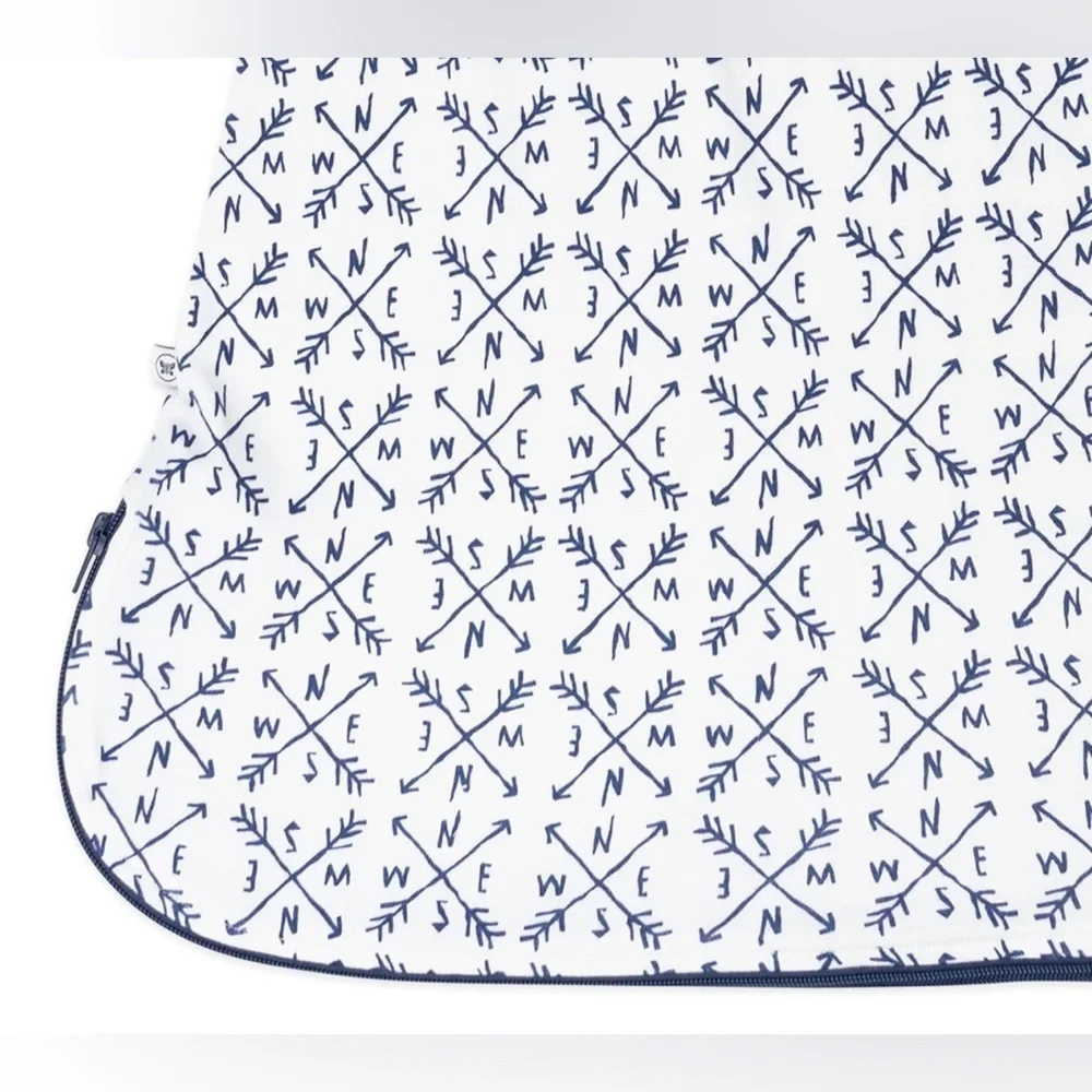 HonestBaby Baby Organic Cotton Wearable Blanket, Compass, Medium